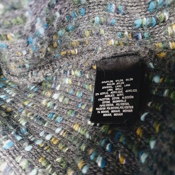 Anthropologie Moth Medium Keavy Gray Multicolor Chunky Knit Sweater Jacket $148 - Picture 7 of 11